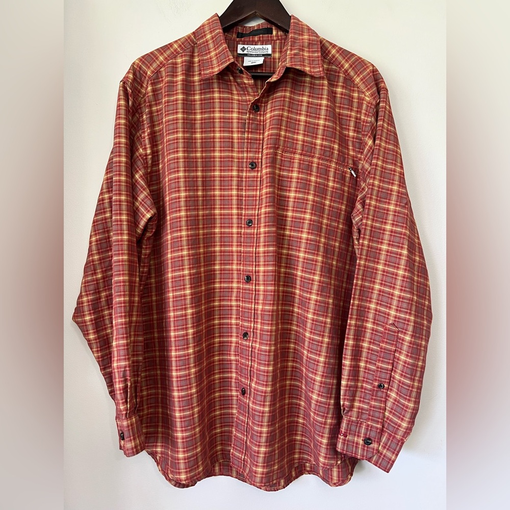 Columbia Plaid Men’s Button Down Fall Autumn Lumberjack Modal Blend Size Large